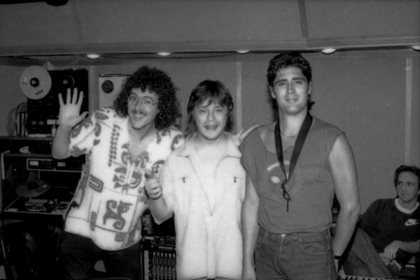 Weird Al, Rick Derringer and Jimmy Z enjoying the sweet bird of youth in Scotti Bros. in-house studio, Santa Monica Sound Recorders, studio A